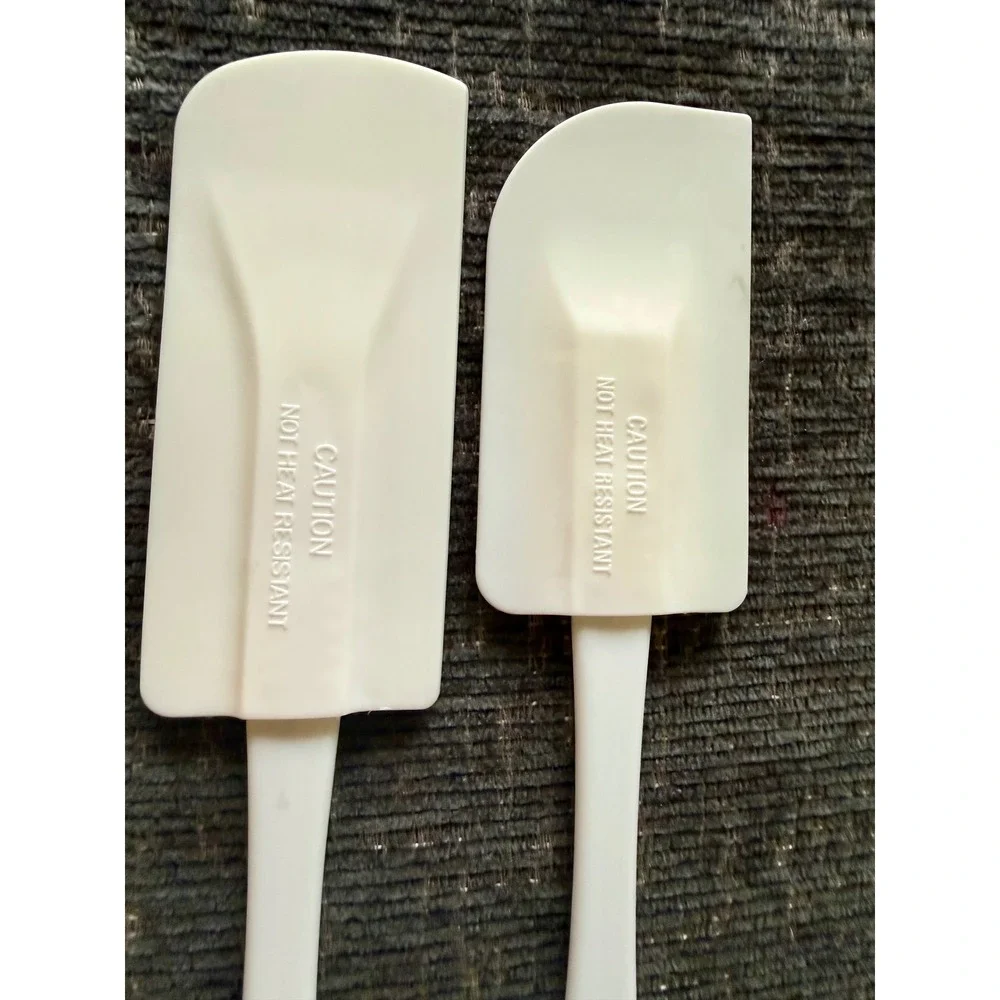 Plastic Spatula Set 5pc Excellent White Cream Non-Heat Resistant
